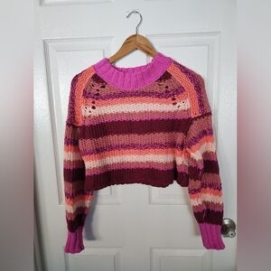 Free People striped cropped sweater